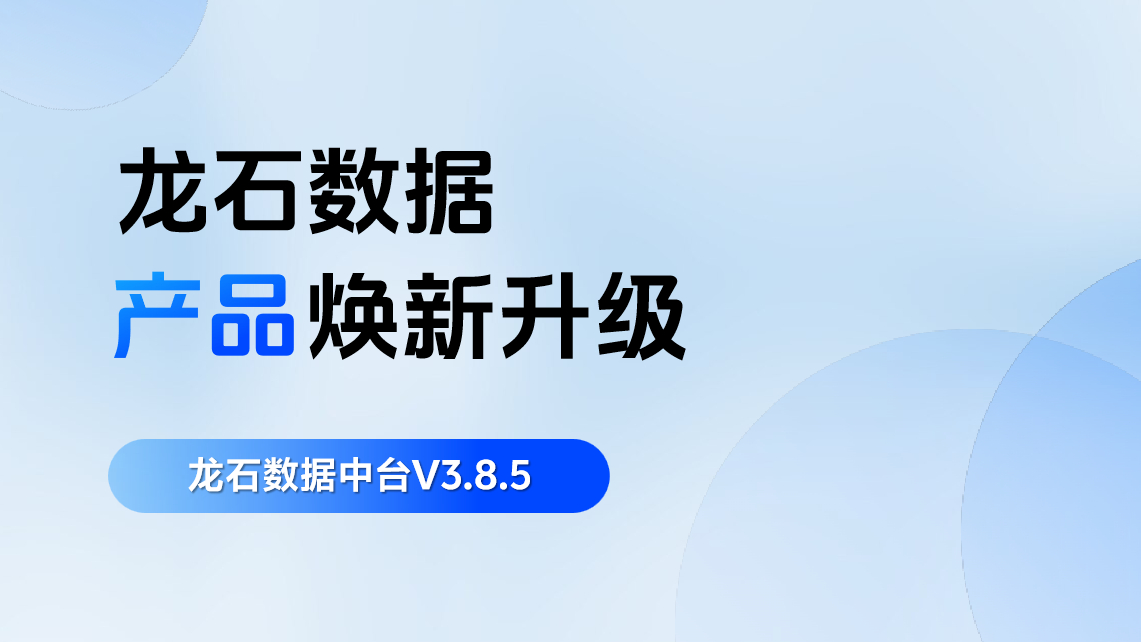 龙石数据中台 V3.8.5 升级 | 国产数据库适配再深化，核心模块体验跃升