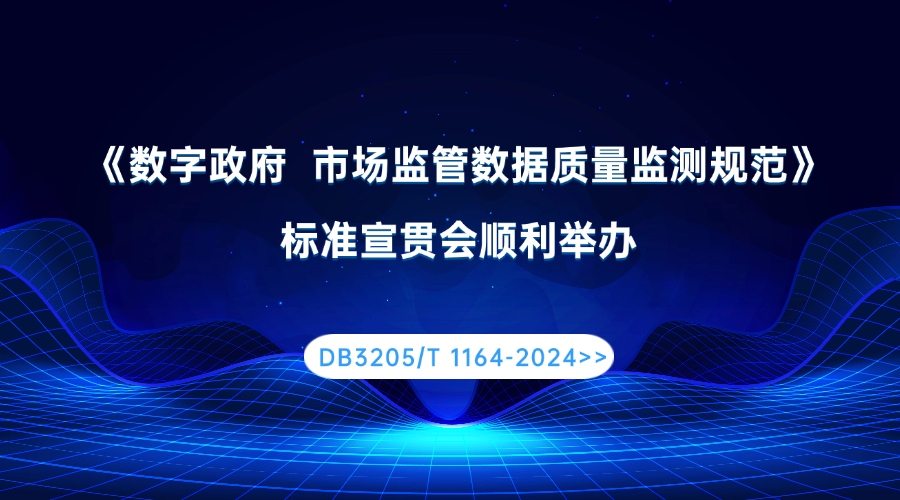 DB3205/T1164—2024《数字政府市场监管数据质量监测规范》宣贯会顺利举办！