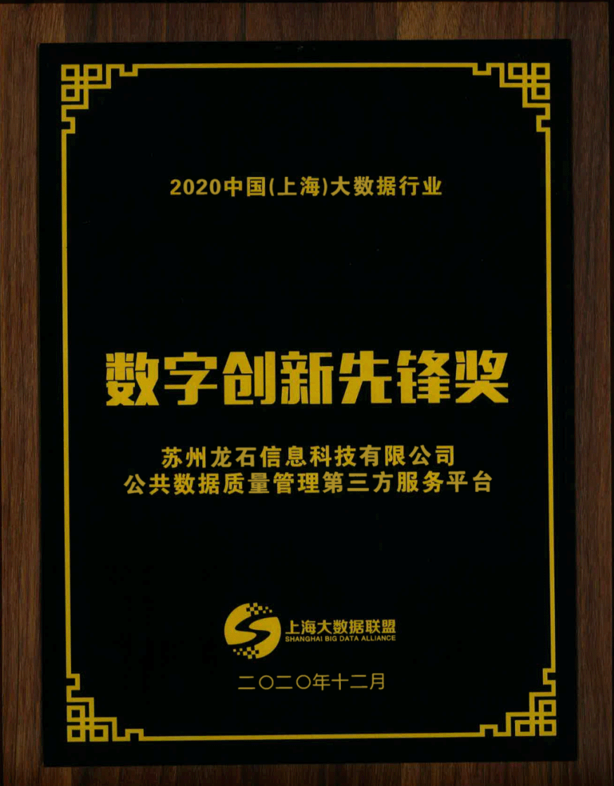 2020年大数据行业数字创新先锋奖